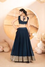 Midnight Blue Maharani Velvet Ensemble - Image 2