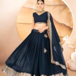 Midnight Blue Maharani Velvet Ensemble