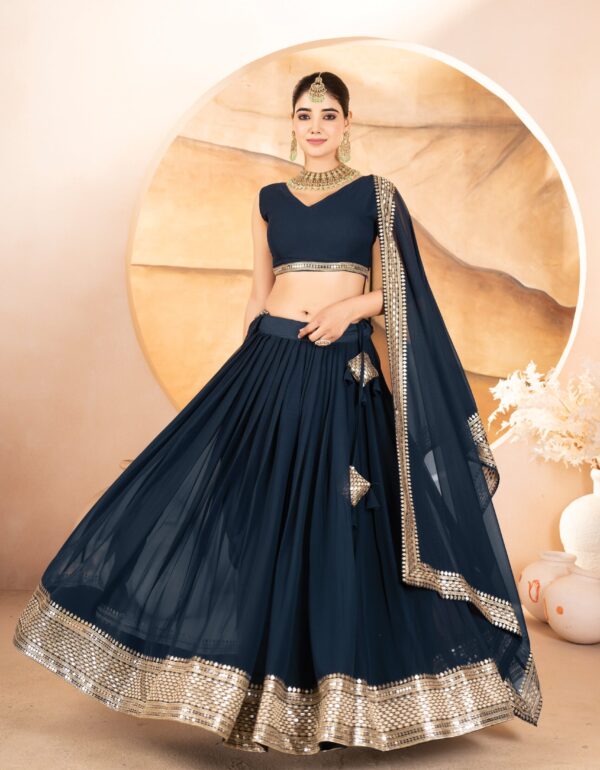 Midnight Blue Maharani Velvet Ensemble