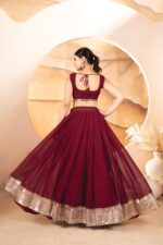 Regal Sindoor Red Heritage Zari Lehenga - Image 3