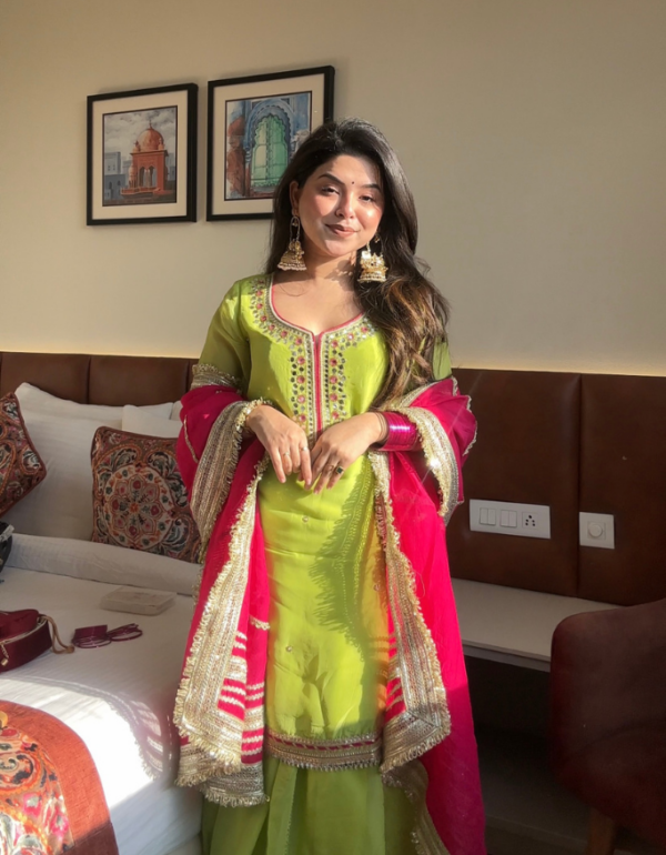 Rani Pink Royal Sharara Set