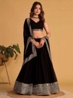 Royal Midnight Blue Zari Lehenga Set - Image 2