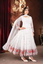 Antique Gold Royal Resham Anarkali Set - Image 2