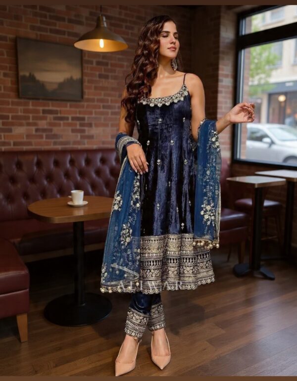Midnight Blue Maharani Anarkali Ensemble