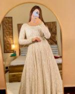 Elegant Ivory Royal Resham Anarkali - Image 2