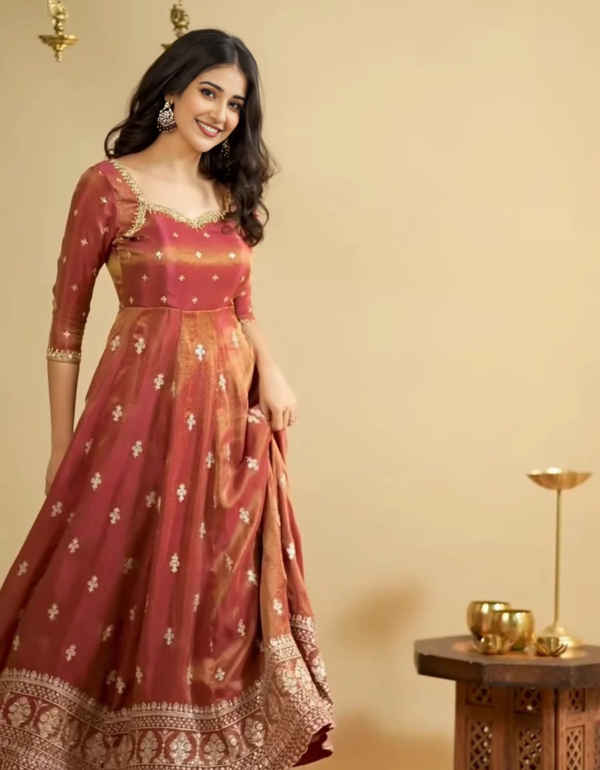 Regal Midnight Blue Zari Anarkali Ensemble