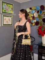 Royal Midnight Blue Zari Lehenga - Image 3