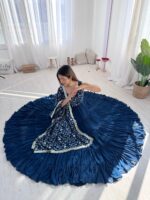 Midnight Blue Riwaaz Anarkali Ensemble