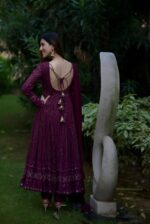Regal Gulabi Resham Anarkali Ensemble - Image 5