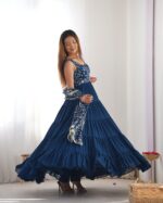 Midnight Blue Riwaaz Anarkali Ensemble - Image 2