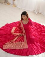 Royal Rani Pink Resham Anarkali Ensemble