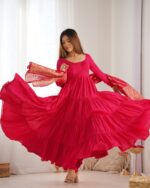 Royal Rani Pink Resham Anarkali Ensemble - Image 2