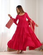 Royal Rani Pink Resham Anarkali Ensemble - Image 6