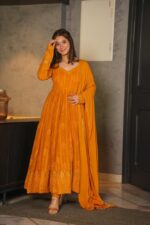 Regal Haldi Utsav Resham Anarkali Set