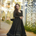 Regal Midnight Blue Resham Anarkali Ensemble