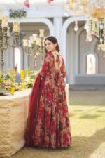 Majestic Rani Pink Resham Anarkali Ensemble - Image 5