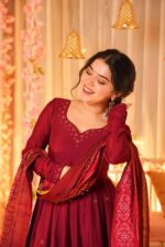 Royal Heritage Resham Cotton Anarkali - Image 4