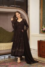 Regal Sindoor Red & Midnight Black Anarkali - Image 6
