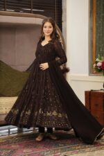 Regal Sindoor Red & Midnight Black Anarkali - Image 8