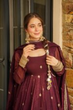Regal Rama Maroon Heritage Anarkali Set - Image 12