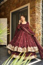 Regal Rama Maroon Heritage Anarkali Set - Image 2