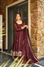 Regal Rama Maroon Heritage Anarkali Set - Image 6