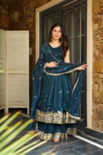 Regal Rama Maroon Heritage Anarkali Set - Image 7