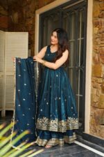 Regal Rama Maroon Heritage Anarkali Set