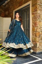 Regal Rama Maroon Heritage Anarkali Set - Image 3