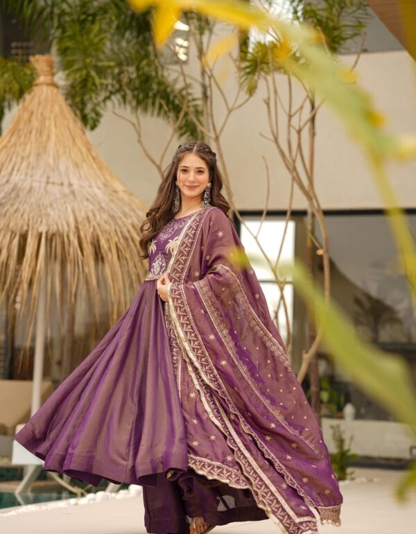 Regal Sindoor Red Zari Anarkali Suit Set