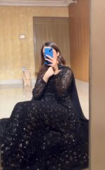 Midnight Blue Riwaaz Anarkali Sharara Set - Image 6