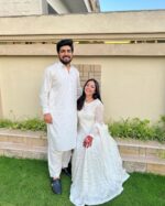 Majestic Rani Pink Resham Anarkali Ensemble - Image 5