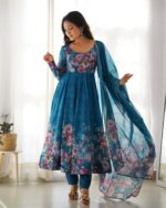 Royal Midnight Blue Resham Anarkali Ensemble