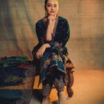 Regal Midnight Blue Velvet Sharara Set