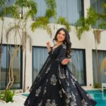 Midnight Black Heritage Cotton Anarkali
