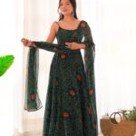 Regal Rama Green Zari Anarkali