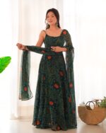 Regal Rama Green Zari Anarkali