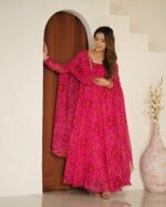 Regal Rani Pink Bandhani Anarkali Set
