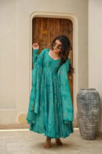 Regal Rama Green Zari Anarkali Set