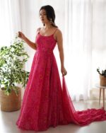 Royal Bandhani Rani Pink Anarkali