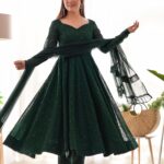 Regal Rama Green Resham Anarkali Set