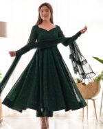 Regal Rama Green Resham Anarkali Set