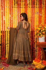 Regal Kesar Zari Anarkali Ensemble - Image 3