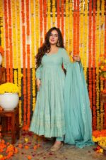 Royal Midnight Blue Resham Anarkali Ensemble