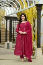 Regal Zari Embellished Georgette Anarkali Ensemble - Image 2