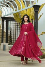Regal Zari Embellished Georgette Anarkali Ensemble
