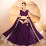 Imperial Sindoor Red Velvet Lehenga Choli