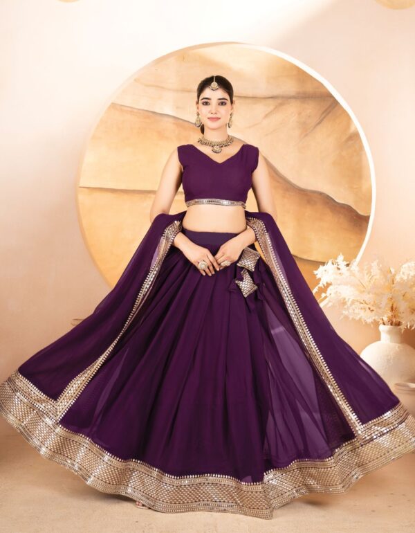 Imperial Sindoor Red Velvet Lehenga Choli