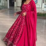 Royal Rani Pink Resham Anarkali Ensemble
