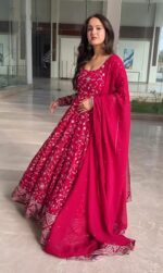 Royal Rani Pink Resham Anarkali Ensemble